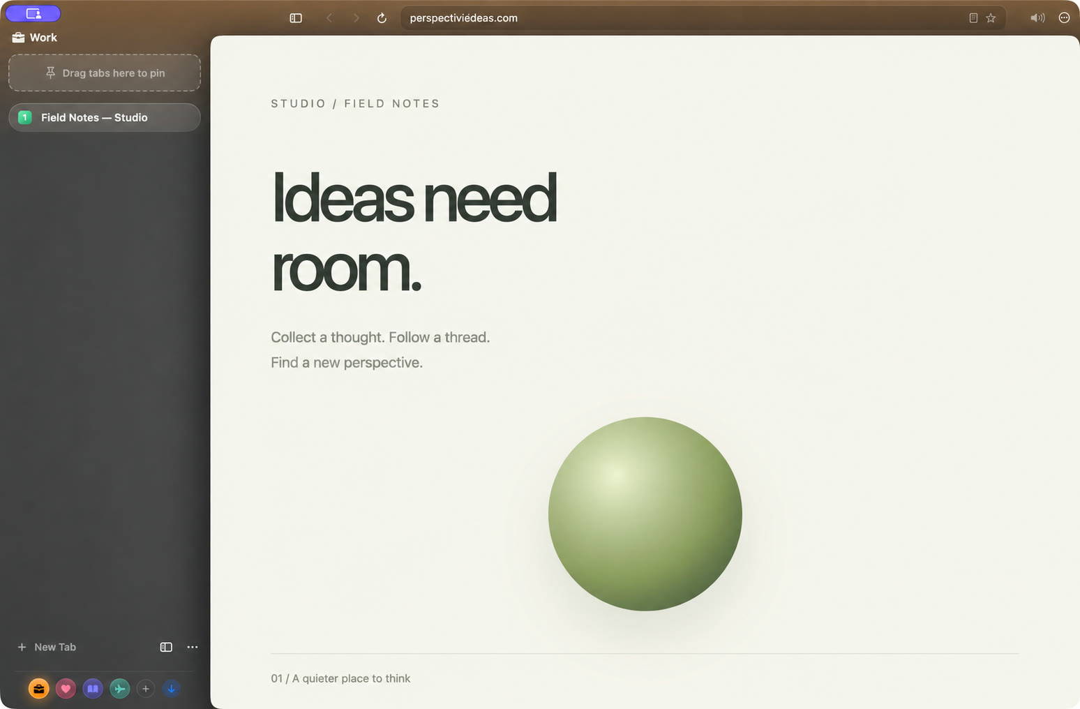 Thravik window with its sidebar and Spaces